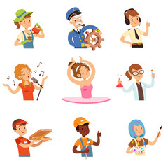 Men and women of different professions set, people avatars collection colorful vector Illustrations