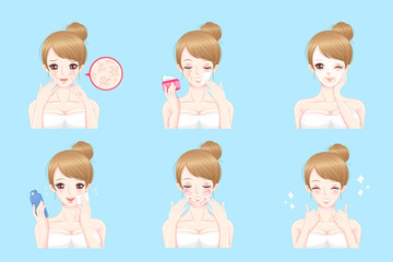 woman with skin care