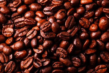Close-up of brown coffee beans