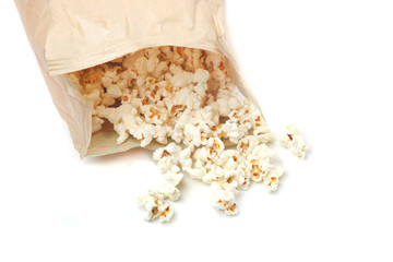 popcorn on a white background