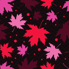 Seamless pattern with autumn maple leaves. Flat design. Textile rapport.