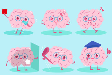 cute cartoon brain