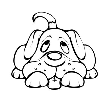 Cute Puppy Vector Drawing
