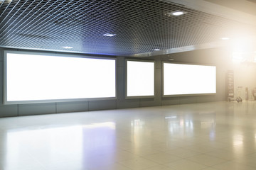 blank advertising billboard at airport
