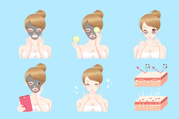 woman with skin care