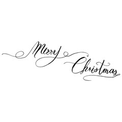 Merry Christmas calligraphy illustration design black on white background for Xmas season.