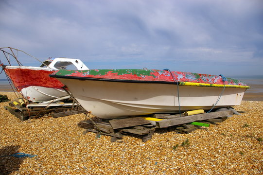 Bateaux sur le rivage anglais