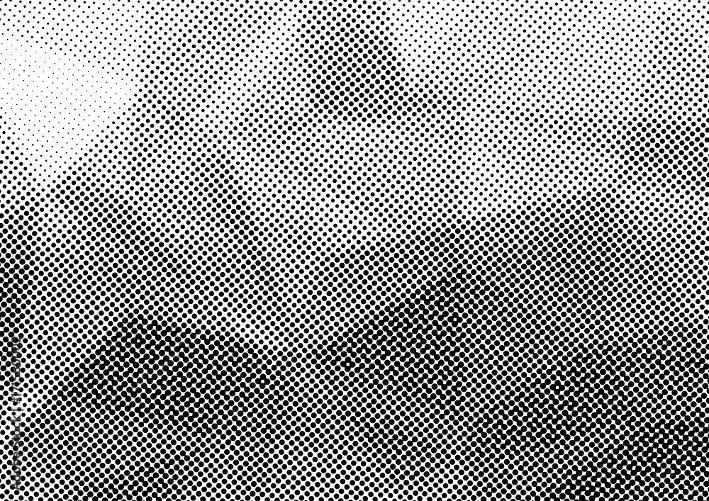 Wall mural halftone dotted triangular distressed overlay layout