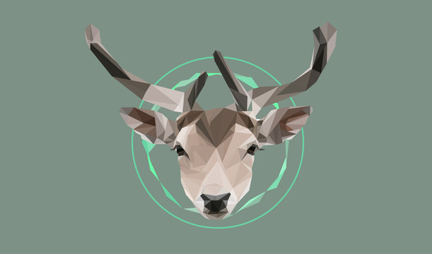 Low poly deer vector