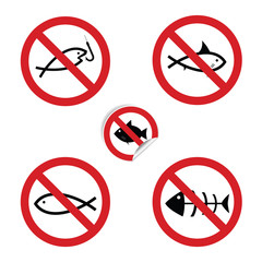 fish sign in red color illustration