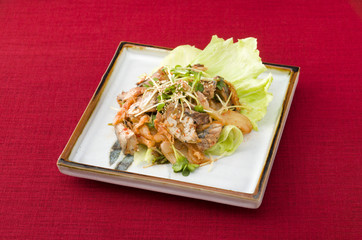 さば缶のキムチ和え