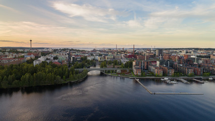 Top view of the Tampere city