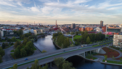 Fototapeta na wymiar Tampere city aerial view