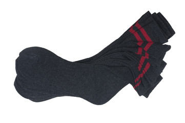 stack of male socks isolated on white