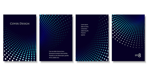 Set of Geometric Backgrounds in Blue Tones. Modern Vector Illustration without Transparency. - 171565426