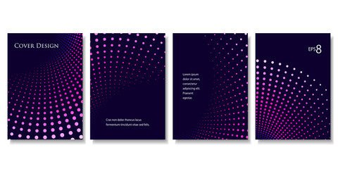 Set of Geometric Backgrounds in Purple Tones. Modern Vector Illustration without Transparency.