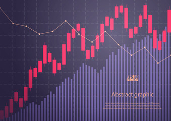 Abstract background with stock graph. Eps10 Vector illustration.