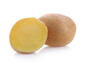 Boiled potatoes isolated on white background