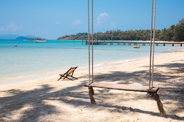 Seesaw on the beach of a tropical