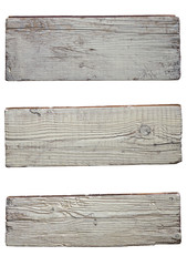 Old white wooden boards isolated on white background