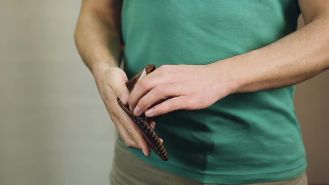 Little money left in mans wallet, running out of money, savings, frugal life