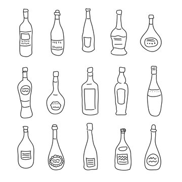 A collection of differently shaped bottles of spirits