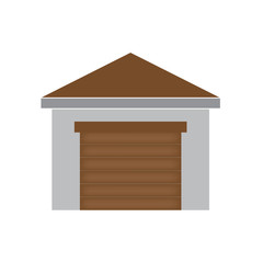 garage with roller shutter door- vector illustration