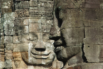 Riesige Buddha-Köpfe des Khmer-Tempels Bayon
