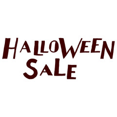Hand Drawn Halloween Set. Lettering. Halloween sale.