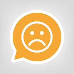 Gelbe Sprechblase - trauriges Gesicht