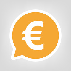 Gelbe Sprechblase - Eurozeichen