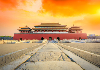 oude koninklijke paleizen van de Verboden Stad in Peking, China