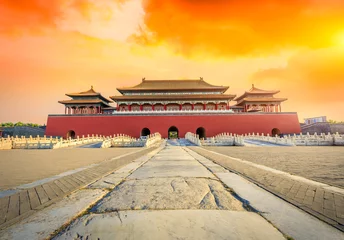 Türaufkleber alte königliche Paläste der Verbotenen Stadt in Peking, China © ABCDstock