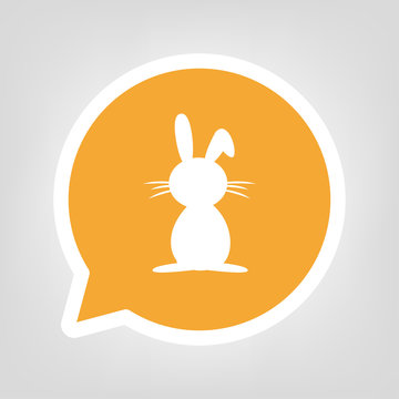 Gelbe Sprechblase - Comic-Hase