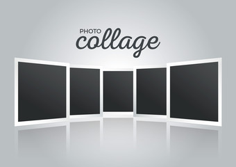 Retro photo frames collage