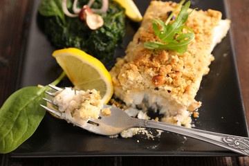 fish with hazelnut breaded