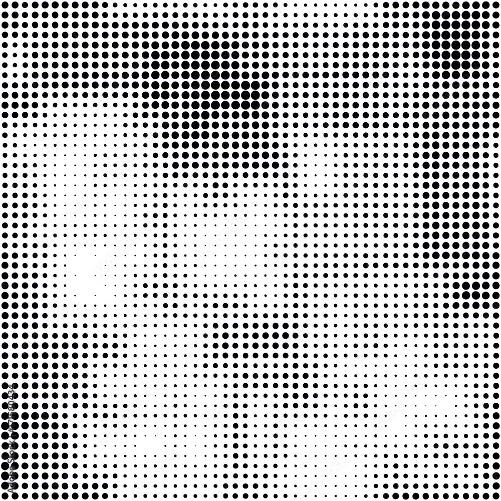 Poster modern seamless pattern with dots transition halftone