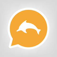 Gelbe Sprechblase - Delfin