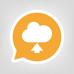 Gelbe Sprechblase - Wolke-Hochladen-Symbol