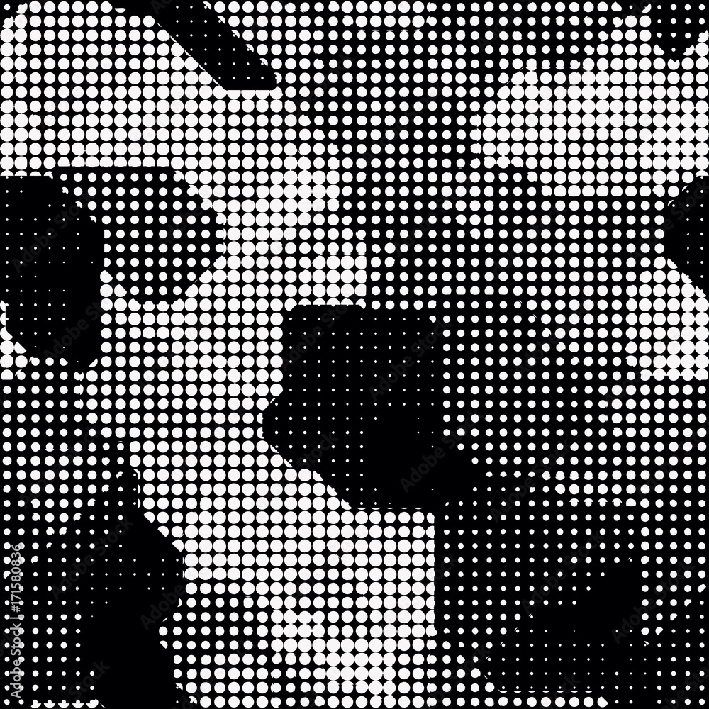 Poster modern seamless pattern with dots transition halftone