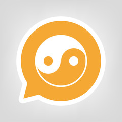 Gelbe Sprechblase - Ying-Yang-Symbol