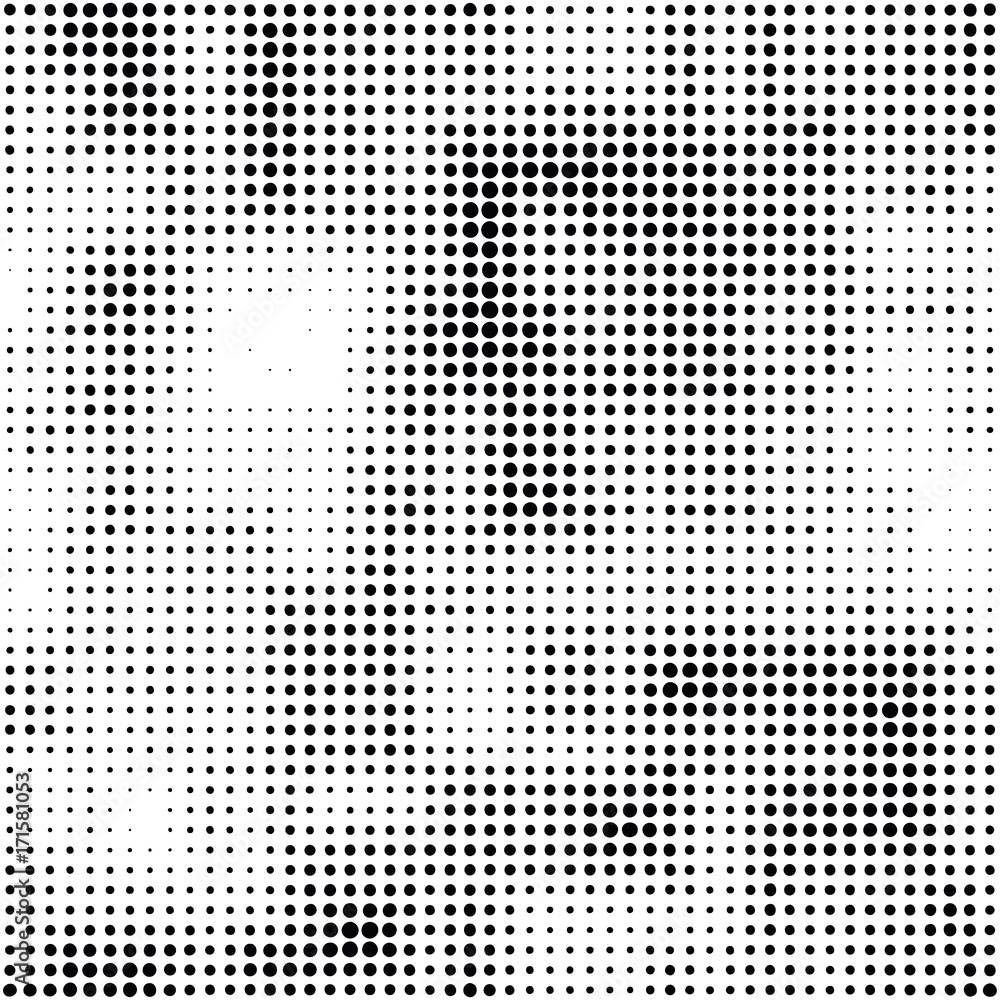 Poster modern seamless pattern with dots transition halftone