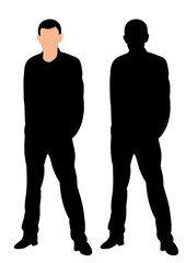 isolated silhouette male