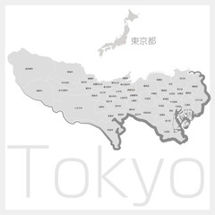 筆で描いた東京都