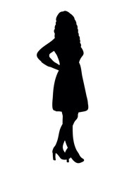 vector, isolated silhouette girl