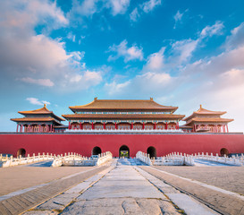 ancient royal palaces of the Forbidden City in Beijing,China