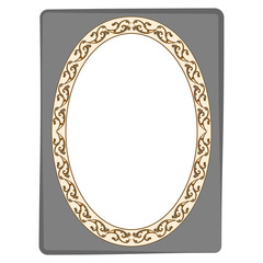 Frame oval in rectangle card