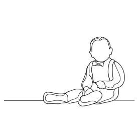 vector baby sketch, lines