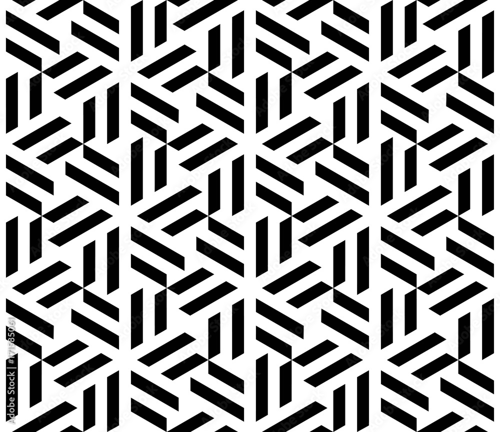 Wall mural vector seamless pattern. modern stylish texture. monochrome geometric pattern with hexagonal tiles