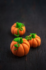 Pumpkins of colored mastic